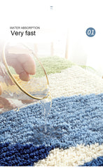 Microfiber top fast drying bath mat