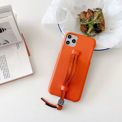 Three Bread Leather Wrist Strap Phone Case