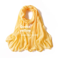 Pure Color Pearl Chiffon Scarf Headcloth Veil Chiffon Scarf