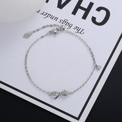 Cold Light Luxury Personalized Girlfriends Diamond Bow Bracelet