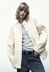 Loose Casual Street Stand Collar Pilot Buckle Jacket