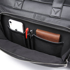 New Leather Business Briefcase First Layer Cowhide Men's Bag Nappa Leather 17 Inch Laptop Bag