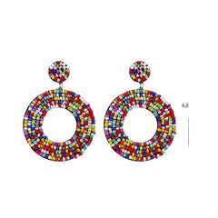 Retro Color Bead Earrings For Women