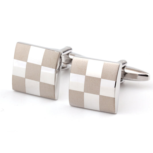 Square Plaid French Shirt Men's Cufflinks Cufflink