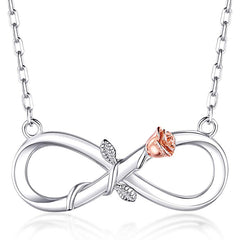 S925 Silver 8-word Rose Necklace For Women