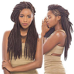 African black solid braided chemical fiber wig