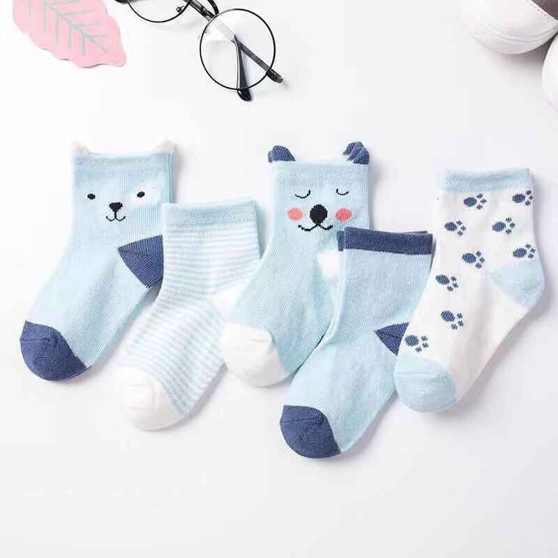 5 Pairs Children's Cotton Mid-calf Length Socks