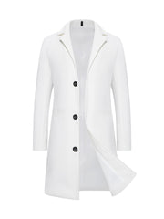 Men's Solid Color Single-breasted Trench Coat