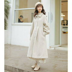 Women's French-style Retro Mid-length Waist Slimming Woolen Skirt Coat