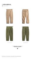 Men's Retro High Waist Straight Cargo Pants