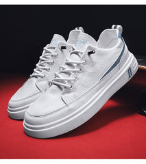 Men's Spring And Autumn Leather Casual Sneakers