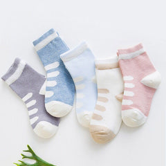 5 Pairs Children's Cotton Mid-calf Length Socks