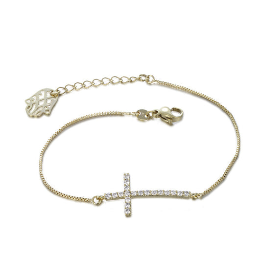 European And American Zircon Cross Bracelet