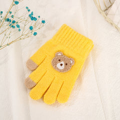 Children's Five Finger Knitting Wool Gloves