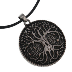 Viking Tree Of Life Zinc Alloy Pendant Vintage Aoding Rune World Tree Round Necklace