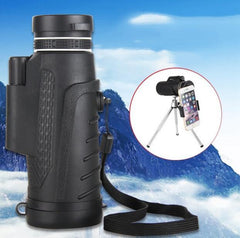 Compatible with Apple, High Quality 40X60 HD Zoom Telephoto Monocular Telescope With Clip + Tripod For Mobile Phone