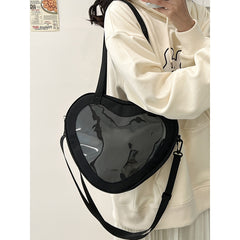 Simple All-match Heart-shaped Transparent Hand Crossbody Bag