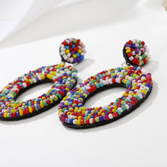 Retro Color Bead Earrings For Women