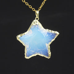 Star Moon Faceted Pendant White Crystal