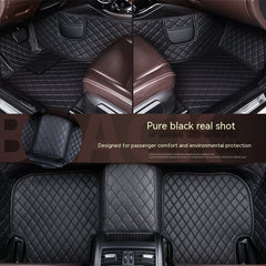 Car Foot Mat Fully Surrounded By Leather Floor Mat