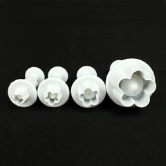 4pcs Plum Flower Plunger Cutter Sugarcraft Fondant Cake Decorating DIY Tool