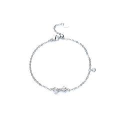 Cold Light Luxury Personalized Girlfriends Diamond Bow Bracelet