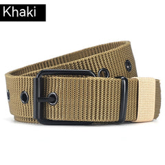 Lengthened Porous Pin Buckle Canvas Belt Men And Women Universal Belt