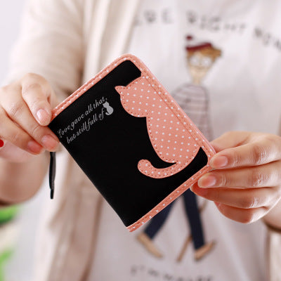 new style cartoon short wallet female Korean version lovely girl child vertical zipper position