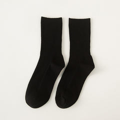 Candy Color Bunching Retro Vertical Stripes Outer Wear Mid-calf Length Socks