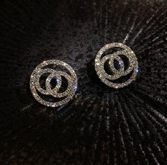 Round Full Diamond Earrings