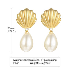 Artificial Pearl Niche Temperament Earrings Women's 18K Gold