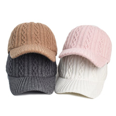 Knitting Wool Baseball Cap Korean Warm Solid Color Light Plate Peaked Cap