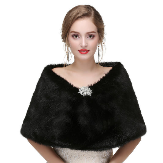 High-end Wedding Dress Winter Warm Fur Shawl