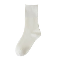 Women's Spring And Summer Cotton Socks Solidcolor Mid-calf Length