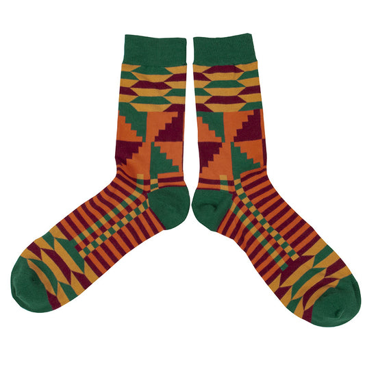 Multi-Color Mid-calf Ethnic Style Floral Socks