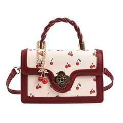 Cute Cherry Twist Portable Small Square Bag