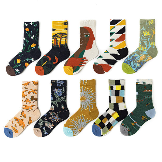 Women's Mid-calf Autumn And Winter 100 Cotton Socks