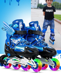 New Boy Girl Children Inline Skates Adjustable Size Flashing Roller Skating Boots for Kids