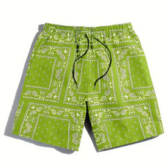 Men's Sports Fitness 3D Digital Printing Shorts Loose Straight Beach Pants