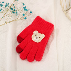 Children's Five Finger Knitting Wool Gloves