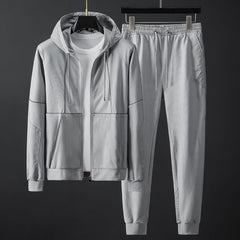 Sports And Leisure Suit Men's Stretch Slim-fit Hood Fashion Two-piece Suit