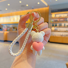 Cartoon Love Heart Little Bear Doll Keychain Internet Celebrity Cute Pendant