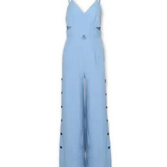 SLeeveless Hollow-out Camisole High Waist Slim Solid Color Jumpsuit