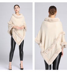 Imitation Rex Rabbit Fur Collar Cape And Shawl