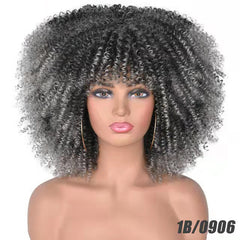 African Small Curly Hair Afro Wig Headgear