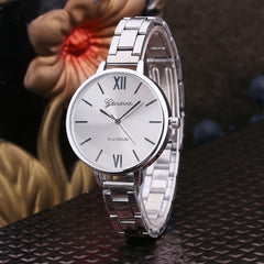 Geneva Alloy Watch Large Dial Slim Band  Watch Quartz