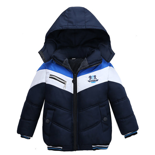 Long Sleeved Hooded Padded Jacket For Boys