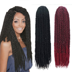 Crochet Braid Hair Synthetic Black Brown Senegalese Twist Crochet Twist Braids For Women