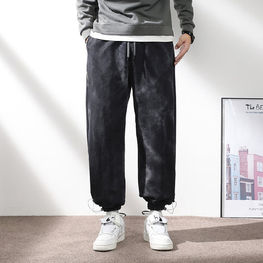 Elastic Waist Drawstring Ankle-tied Sweatpants Men