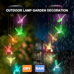 Outdoor Solar Wind Chime Lamp Hummingbird Butterfly Ball Wind Chime Garden Decoration